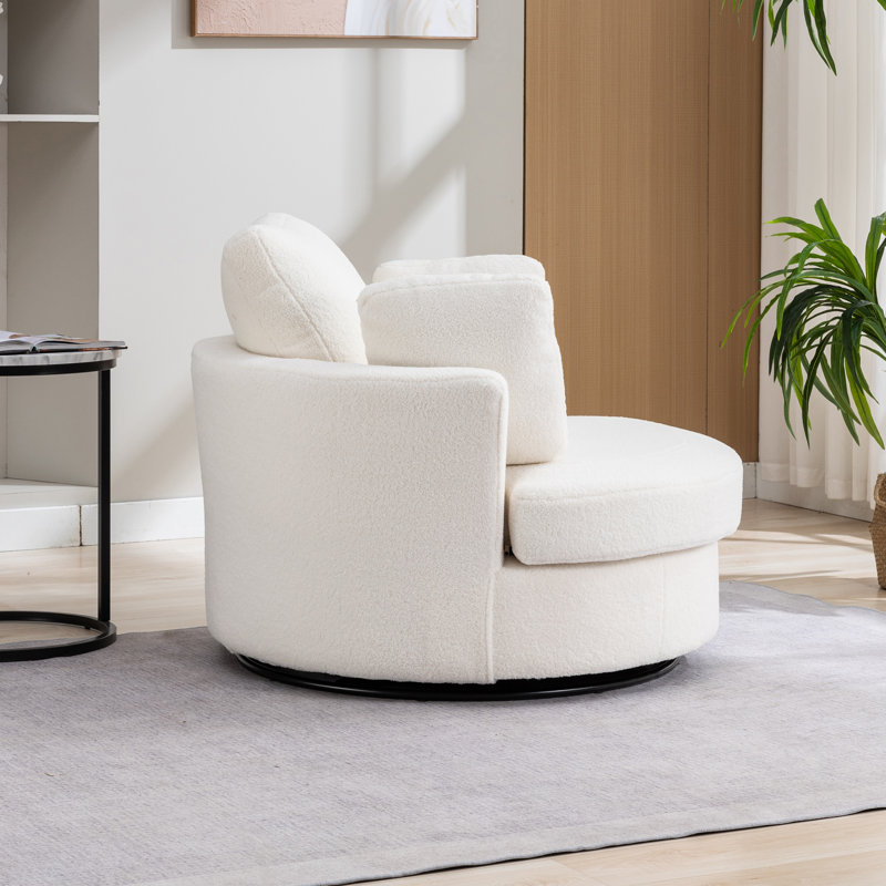 Rosdorf Park Dahlonega Upholstered Swivel Barrel Chair & Reviews Wayfair